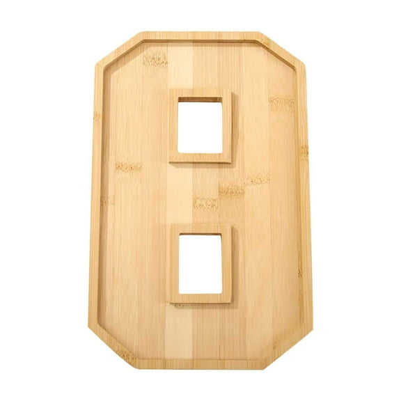 Litrail 2025 Number Wooden Serving Tray - 11.6" Eco-Natural Platter for New Year, Birthday & BBQ, Dual-Use Chopping Board