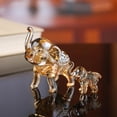 thumbnail image 1 of Litrail 2Pcs Handcrafted Crystal Elephant Decor, Clear Iridescent Glass Mother & Ba-by Set for Living Room, Collectible Gift, 1 of 6