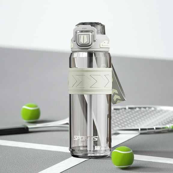 Litrail Large Capacity 910ml Sports Water Bottle with Straw, 2 Ways to Drink, One - Click Lid, High Temperature Resistant, BPA Free for Outdoor Summer Hiking Workout with Carry Strap