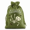 thumbnail image 1 of Litrail 6-Pack Reusable Linen Halloween Drawstring Bags, Cute Trick or Treat Candy Pouches with Satin Strings, 6 Spooky Patterns, 3.9x5.9in for Party Favors, 1 of 1