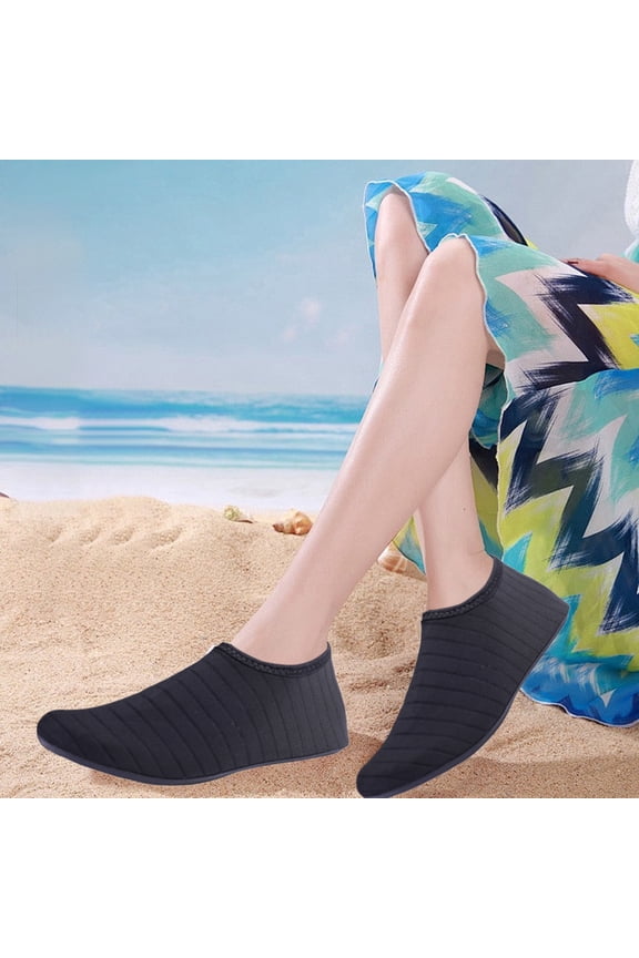 Adults Women Men Non Slip Fast Dry Barefoot Water Shoes Aqua Socks - Lightweight Ergonomic Rubber Sole Cloth Upper for Beach Swim River Pool Surf