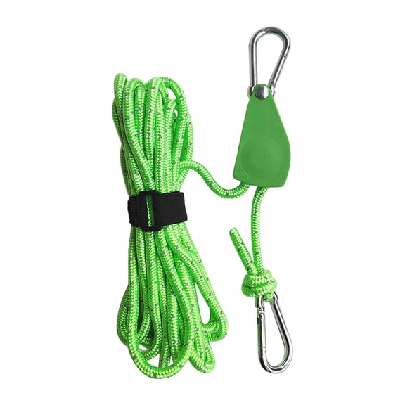 Litrail Camping Rope Tensioner - 13ft Reflective Tent Guy Line, 420LBS, Alloy Pulley & Aluminum Carabiners, No-Knot Adjust