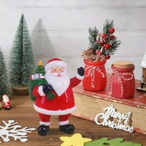 Litrail Christmas Resin Santa Figurine, Handcrafted Collectible Santa Claus Decor for Home Living Room Desk, Festive Xmas Gift