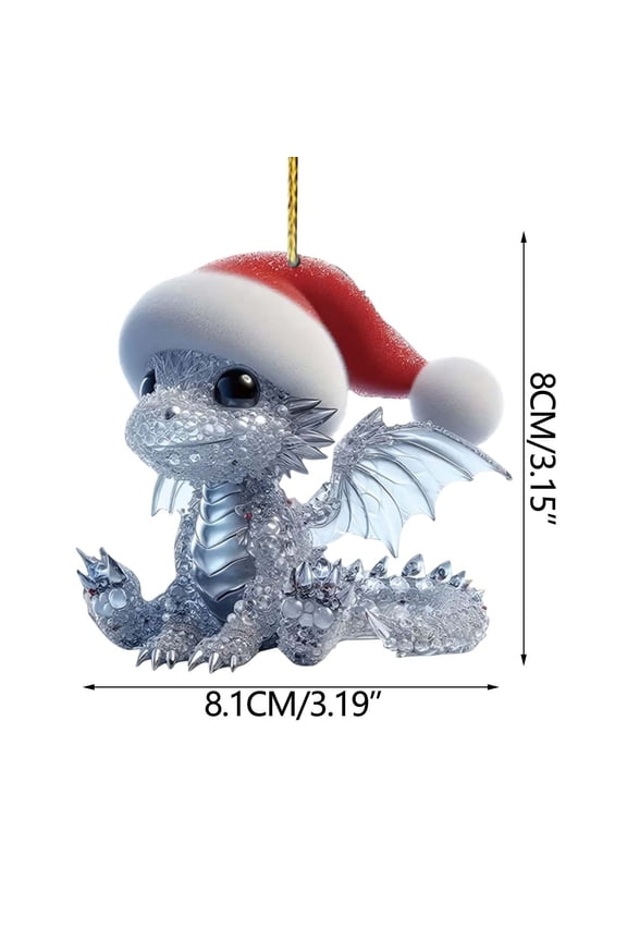 Christmas Sparkling Acrylic Keychain - Santa Hat Critter Car Decor & Christmas Tree Ornament