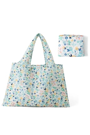Foldable Reusable Ripstop Tote Bag for Women - Large Capacity 30LBS, Reinforced Handles, Machine Washable, Compact Pouch for Grocery & Travel