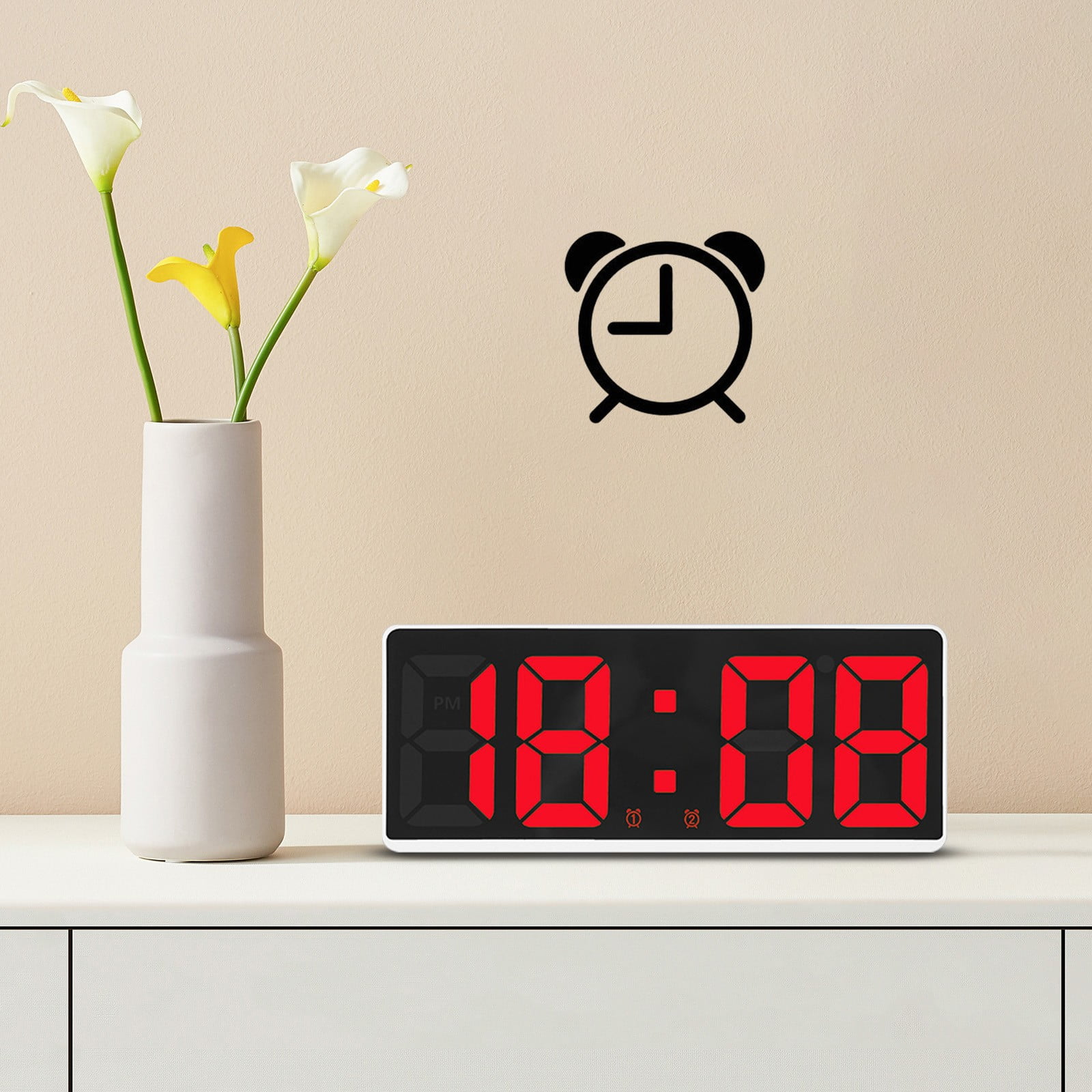 Litrail LED Digital Alarm Clock with Large Display - Multi-Function ...