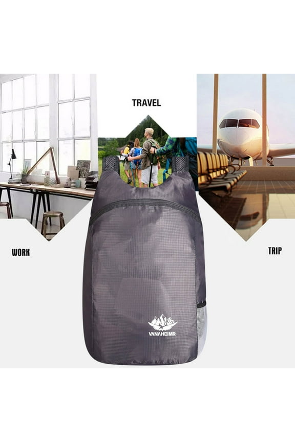 Lightweight Packable Hiking Daypack - Water-Resistant 30D Nylon, Tear-Resistant, Compact Foldable for Travel Camping Outdoor, Teen Friendly