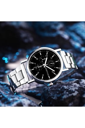 Men's Stainless Steel Chronograph Watch 38mm 3ATM Waterproof Adjustable Link Fold Over Clasp IP Matte Plating Elegant Design