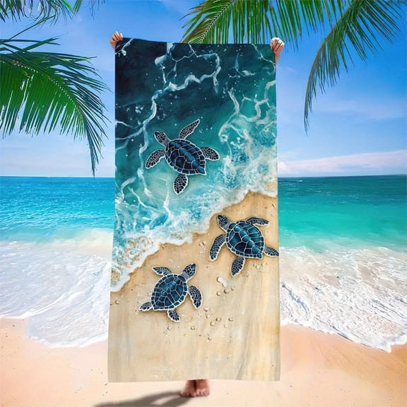 Litrail Microfiber Beach Towel - Sand Free, Quick Drying, 59x27.5 Inches Large, Double-Sided Printed, Lightweight Multipurpose for Travel Vacation