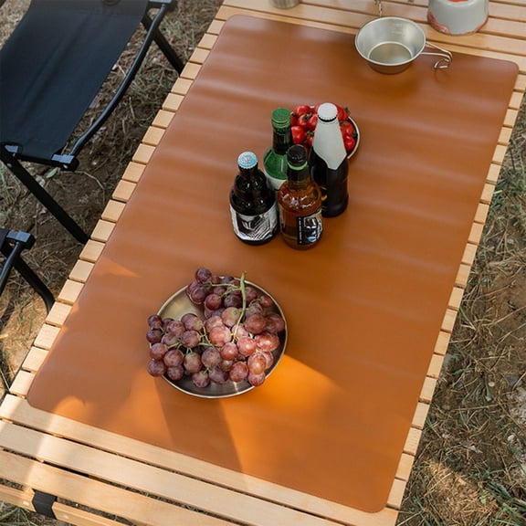 Litrail PU Leather Camping Table Mat - Waterproof, Oil-Resistant, Rollable & Easy to Clean for Outdoor Picnic Dining Table Protection