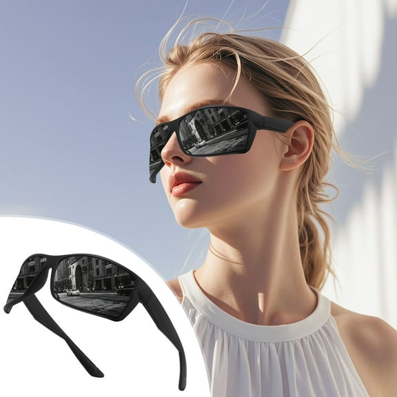 Litrail Polarized Oversized Square Sunglasses for Women & Men, 100% UV400 Protection, Lightweight Frame with Anti-Slip Nose Pads, Ideal for Driving/Beach/Outdoor Wear