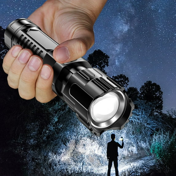 Litrail Rechargeable LED Flashlight 35000 Lumens 1640ft Range 3 Modes IPX4 Water Resistant USB Rechargeable Handheld for Camping Hiking Emergency Gift