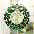 thumbnail image 1 of Litrail Spring Window Hanging Decoration - Stained Glass Inspired Holly Themed Plastic Pendant, 8cm Colorful All-Season Indoor Outdoor Charm, Giftable Decor for Loved Ones, 1 of 7