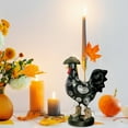 thumbnail image 1 of Litrail Thanksgiving Resin Rooster Statue, Western Cowb-oy Farm Animal Decor with Hat & Boots, Handcrafted Black White Paisley Fall Tabletop Gift for Home, 1 of 6