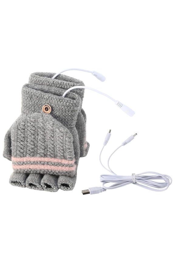 USB Heated Gloves for Women - Winter Electric Heated Mittens, Washable Cotton, Temperature Controlled, Ski & Study Use, USB Powered