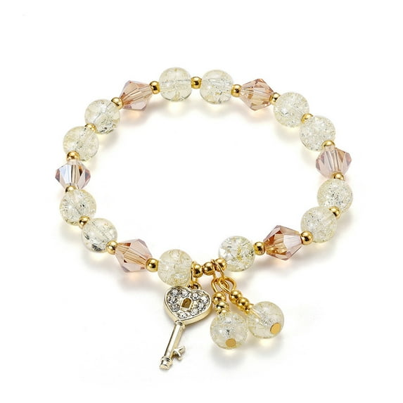 Litrail Women's Layered Pearl Bracelet - Handmade Vintage Luck Bead Strand with Natural Stones - Wedding Bridal Jewelry Gift for Christmas Mother's Day Valentine's Day