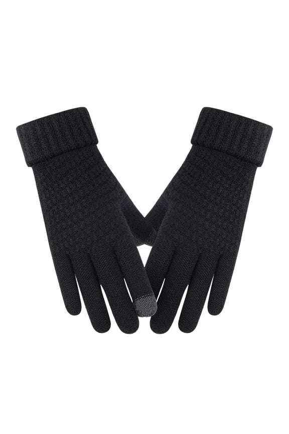 Women's Winter Touchscreen Gloves, Insulated Thermal Thick Knitted Gloves with Cuffed Wrist, Stylish Colorful Cold Resistant Gloves for Outdoor & Daily Use