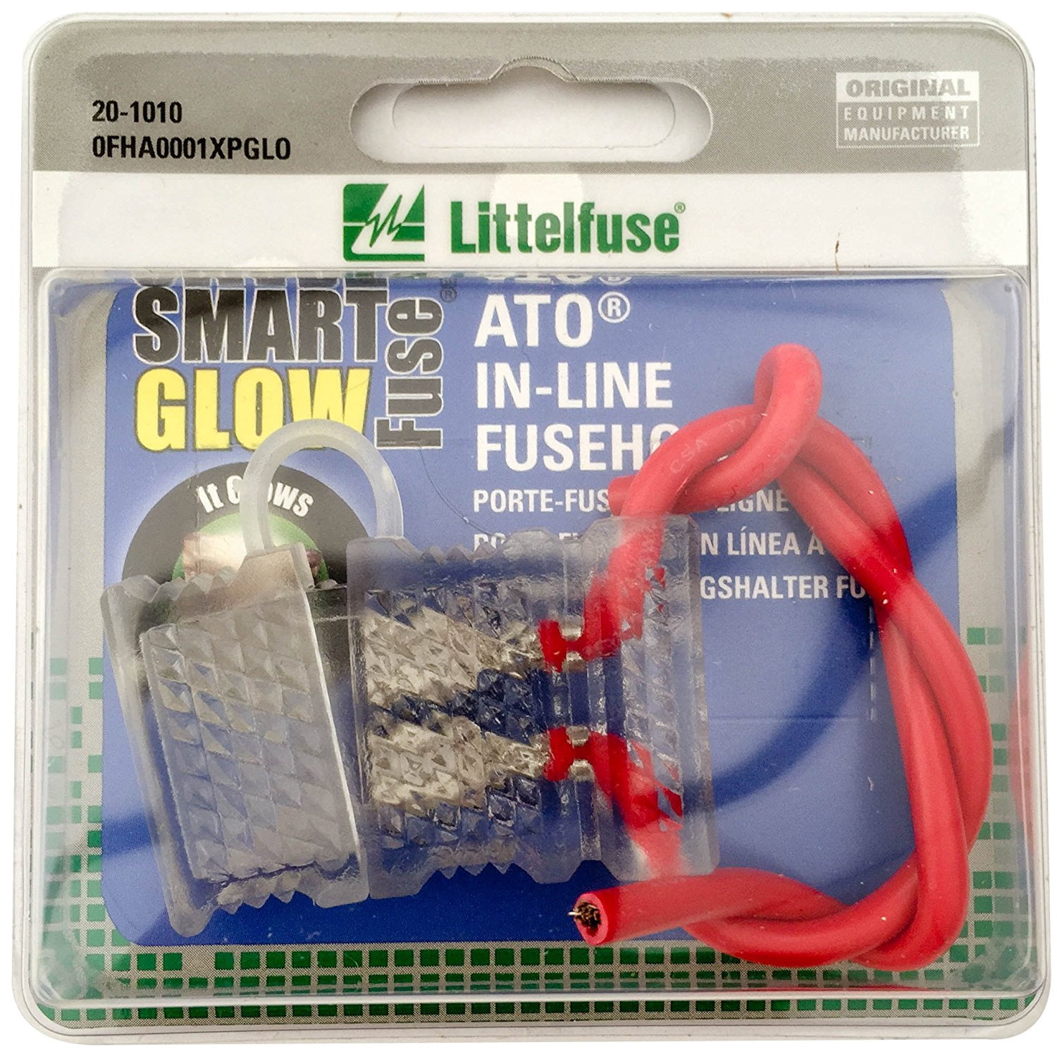 Littelfuse 0FHA0001XPGLO Smart Glow In-Line Fuse Holder for Smart Glow ATO Blade Fuse