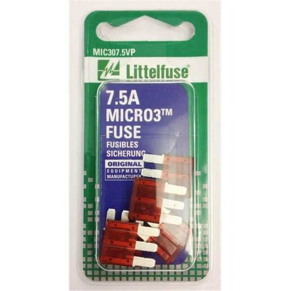 Littelfuse L24-MIC3075VP Micro3 32V & 7.5A Blade Fuses, Brown