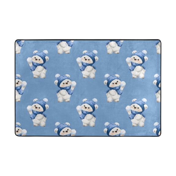 Litter Bear Pattern Rug 36x24in Memory Foam Absorbent Non Slip Plush for Bathroom Kitchen Entryway