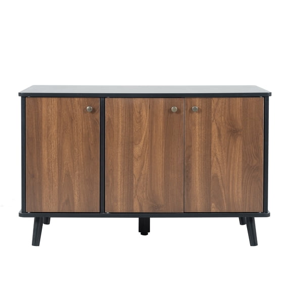 Dog Beds Litter Box Enclosure, Cat Litter Box Furniture with Hidden Plug, 3 Doors,Indoor Cat Washroom Storage Bench Side Table Cat House, Large Wooden Enclused Litter Box House, Black and Walnut,Cat