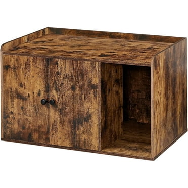 Litter Box Enclosure Cat Litter Box Furniture Hidden with Front Entry Modern Cat House for Indoor Cat Side End Table Rustic Brown
