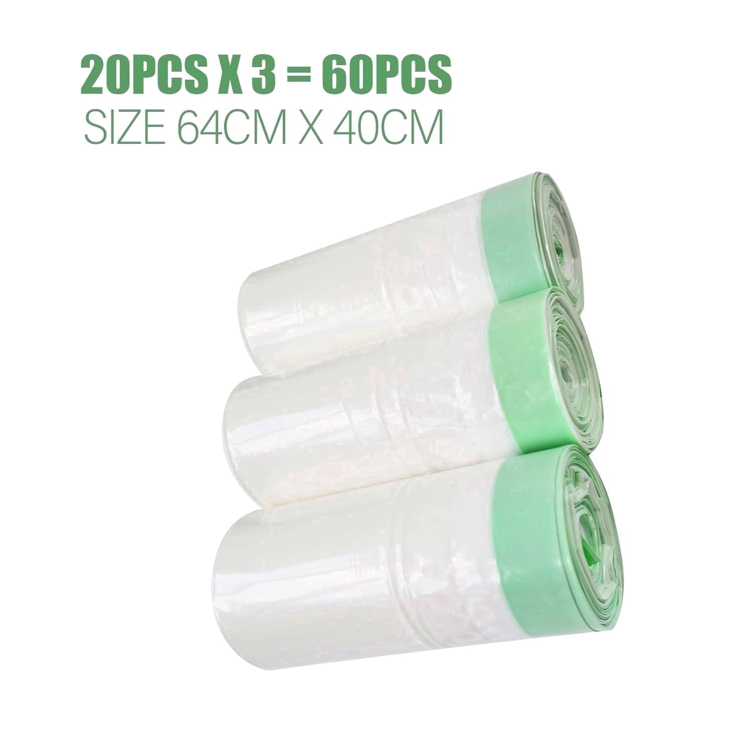 HOMEBYTE, Litter Box Liners, 64cm x 40cm, Green, 60 Count Jumbo ...