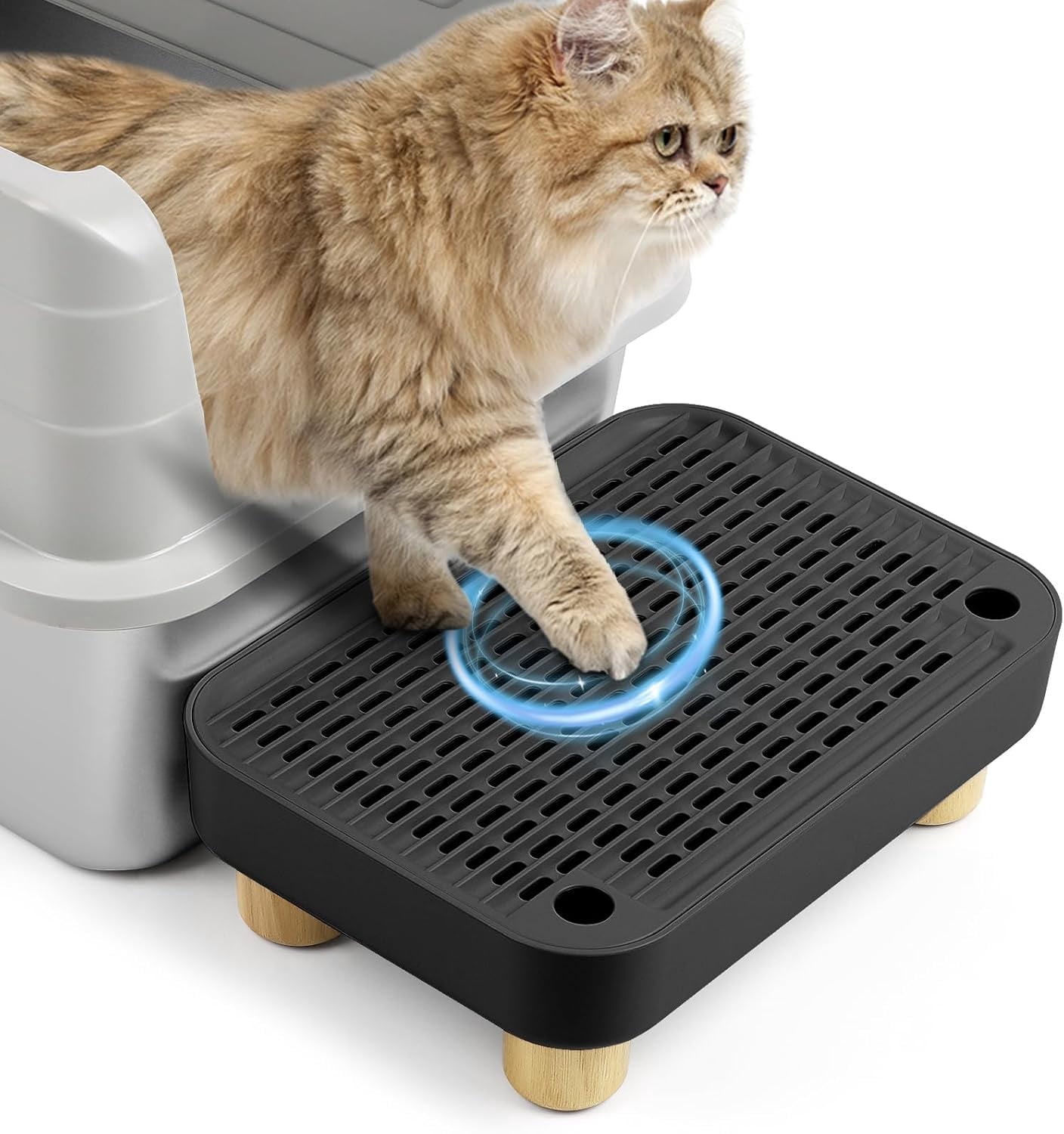 Litter Box Ramp, Cat Steps/Stair for Litter Box, Litter Catcher with ...