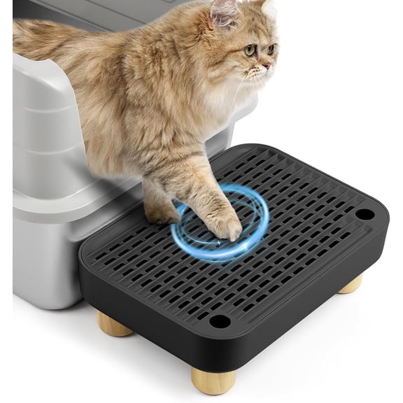 Litter Box Ramp, Cat Steps/Stair for Litter Box, Litter Catcher with Filter Function and Non-Slip Rubber Feet, Suitable for Small and Elderly Cats