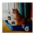 thumbnail image 1 of Litter Box Reading Funny Cat Pet Painting Animals & Insects Gallery-Wrapped Canvas Print Wall Art, 17x17, 1 of 5