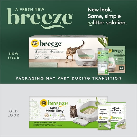 Litter Box System, BREEZE System Starter Kit Litter Box, Litter Pellets & Pads