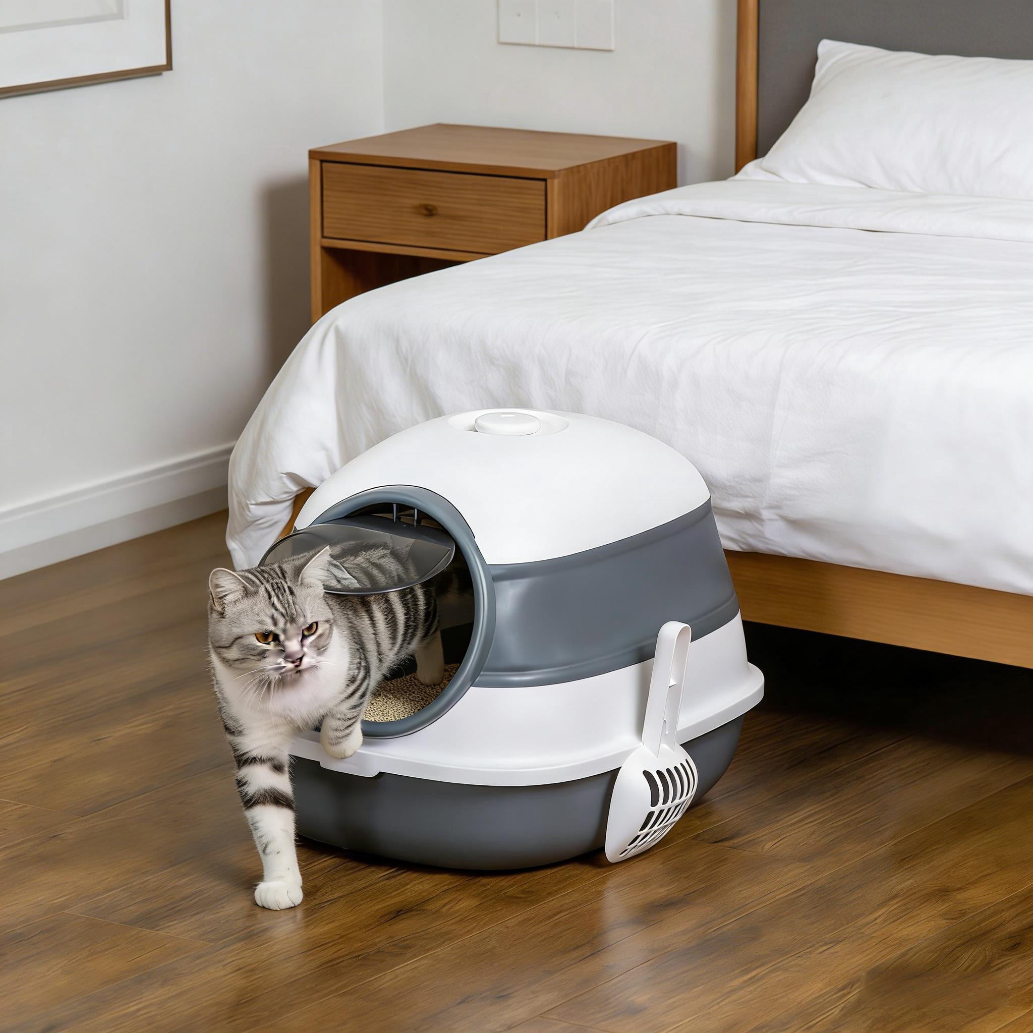 Litter Box with Lid,Cat Litter Box
