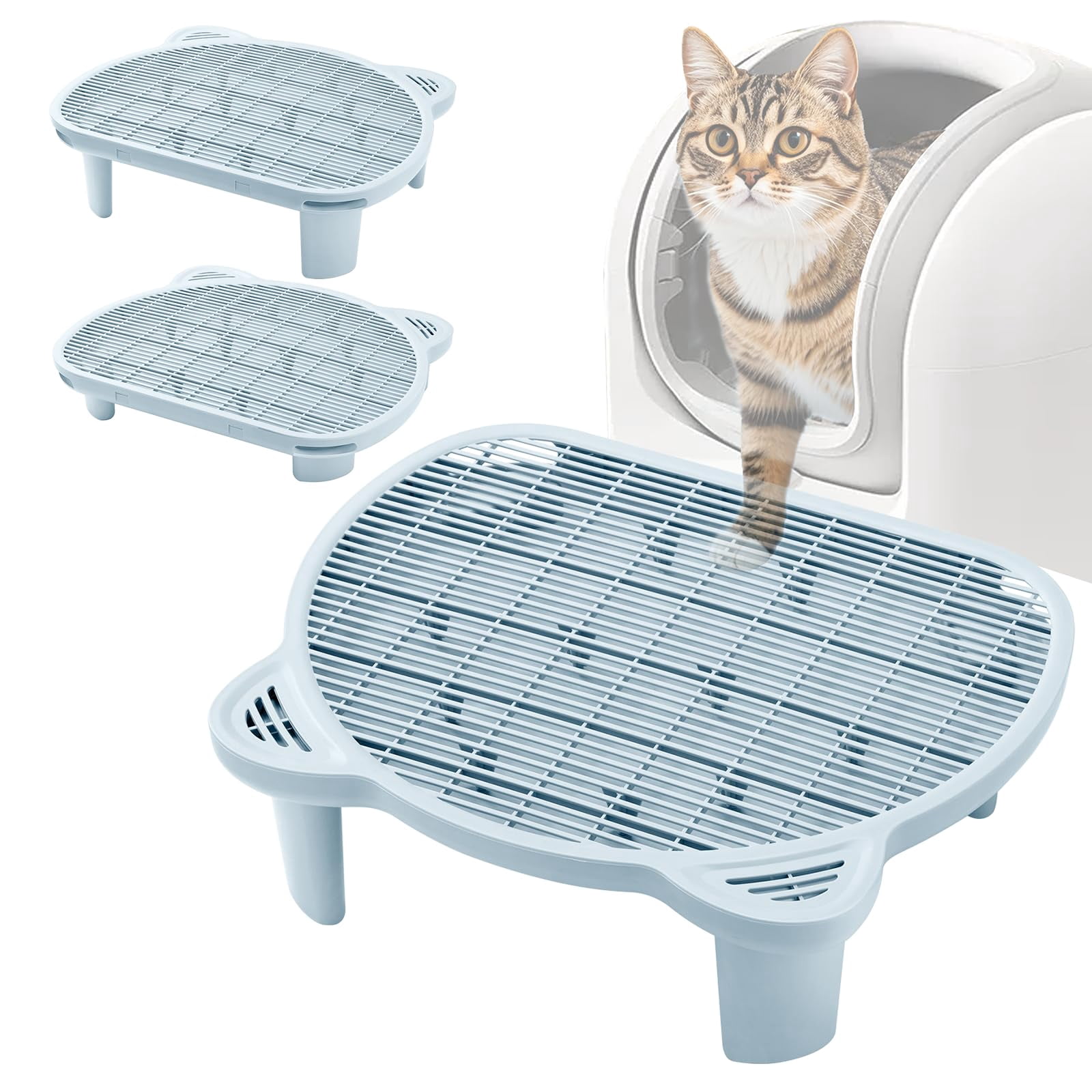 Litter Catching Step For Cat Box  Trap Stool Automatic Self Cleaning Collection Stairs Catcher Ramp Old Geriatric Senior Or Kitten