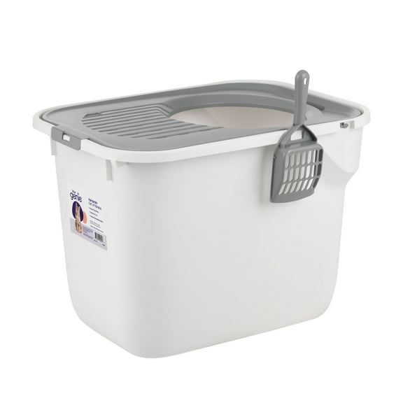 Litter Genie Cat Litter Box, Large Cat Box Enclosure, Top Entry with Litter Catching Lid