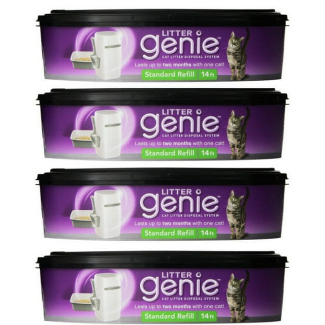 Litter Genie Plus Cat Litter Disposal System Refill Cartridge 4 Pack