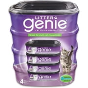 Litter Genie Refill Bags 4-Pack | Multi-Layers of Odor-Barrier Technology | 1 Square Refill Cartridge Lasts Up to 2 Months Per Cat