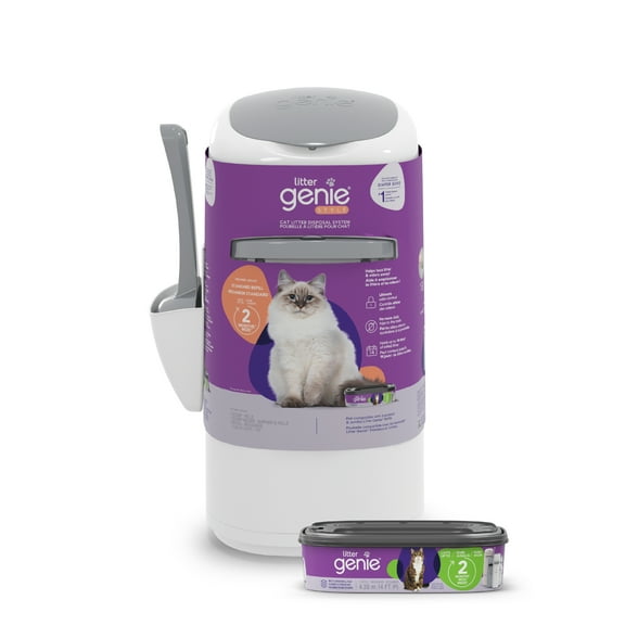 Litter Genie Style Cat Litter Disposal System for Odor Control, Includes One Starter Refill, 14 ft