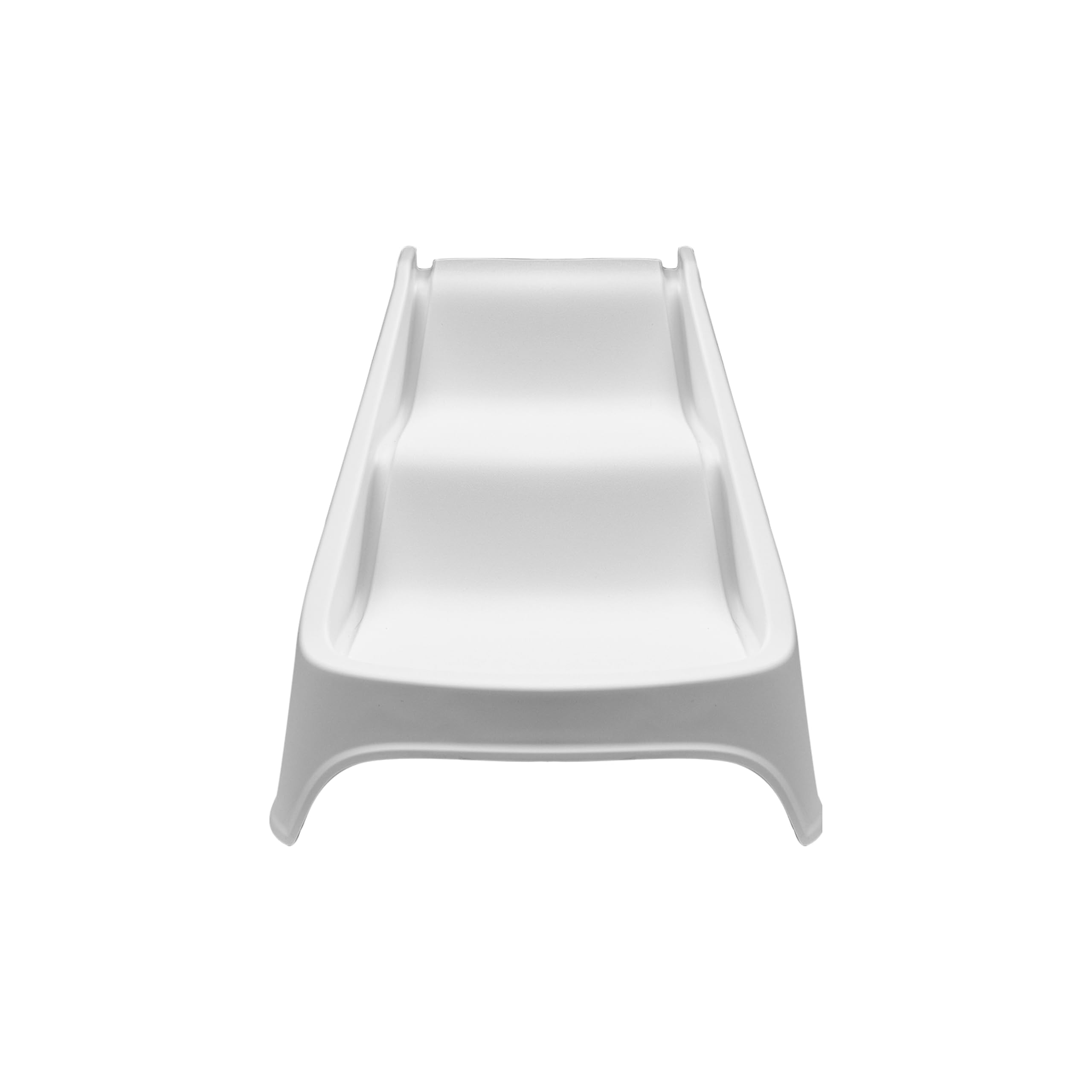 White Plastic Cat Litter Box Ramp with Non-Slip Feet