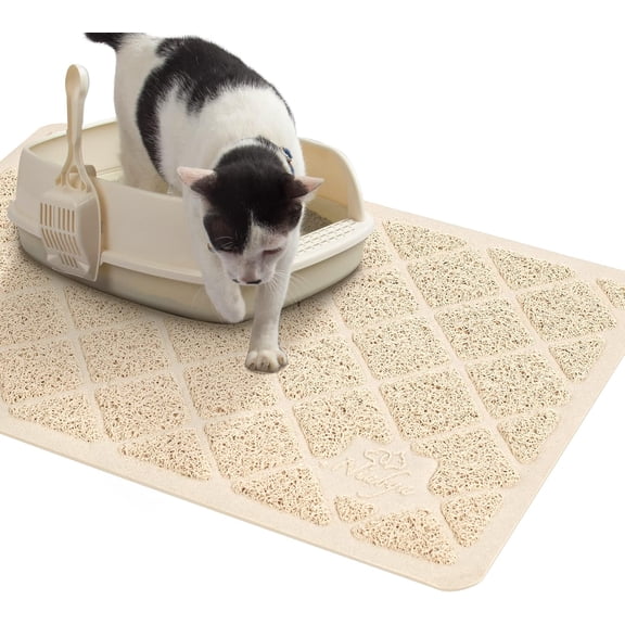 Litter Mat, Litter Box Mat with Non-Slip and  Backing, Litter Trapping Mat Soft  Kitty Paws and Easy to Clean,  Mat  Litter from Box