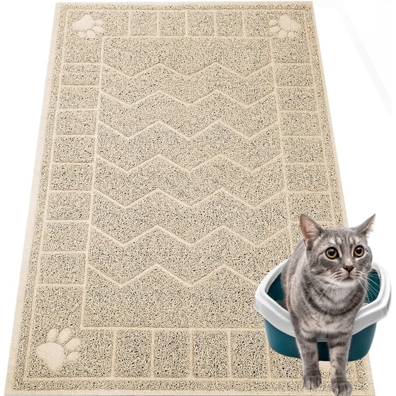 Litter Mat, Litter Trapping Mat Soft Kitty Paws, 35" x 24" Kitten Litter Box Mat for Cleaner Floors, , Easy Clean, Durable Large Size Litter Pad for Kitten.