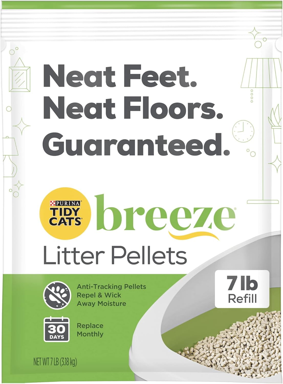 Litter Pellets, Breeze Refill Litter Pellets in Recyclable Box - (4) 7 lb. Bags