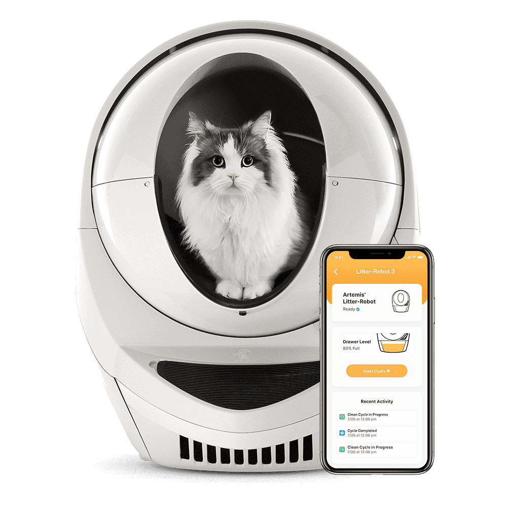 Beige Automatic Self-Cleaning Cat Litter Box with WiFi