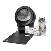 Whisker Litter-Robot 4 Core Bundle, Self-Cleaning Cat Litter Box with Accessories, Black
