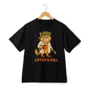 Litter s Full Cat Parody Graphic T-Shirt Grumpy Cat Humor Unisex Streetwear Tee