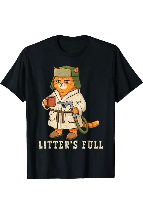 Litters Full Funny Cat Christmas Grumpy for Cat Lovers T-Shirt