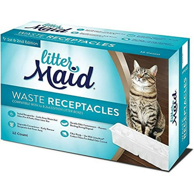 LitterMaid Waste Receptacles, 12 Count, Compatible with 1st and 2nd