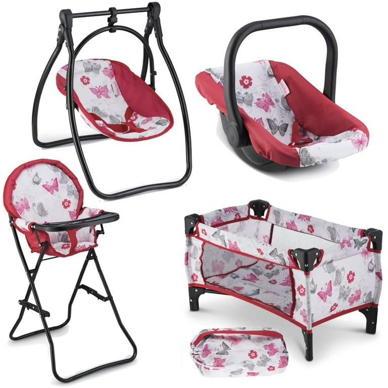 Dolls Cot Doll Bed And Highchair Set Free Shipping! Litti Pritti