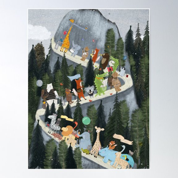 Little Adventure Mountain Poster Wall Art, Modern Wall Decor For Living Room Bedroom, 24x36 UNFRAMED