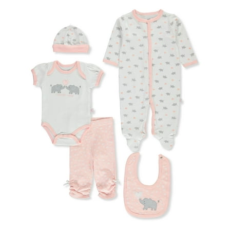 Little & Loved Baby Girls' 6-Piece Layette Gift Set Color: coral/multi Size: 0 - 3 months