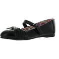 thumbnail image 1 of Little Angel LOLA-768E Little Big Kid Girls Leatherette Round Toe Ballet Flats, Black, 1, 1 of 4